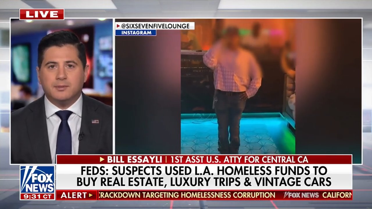First Assistant U.S. Attorney Bill Essayli discusses federal cases alleging millions in taxpayer funds intended for homelessness services were diverted to personal expenses, including luxury travel and a nightclub.