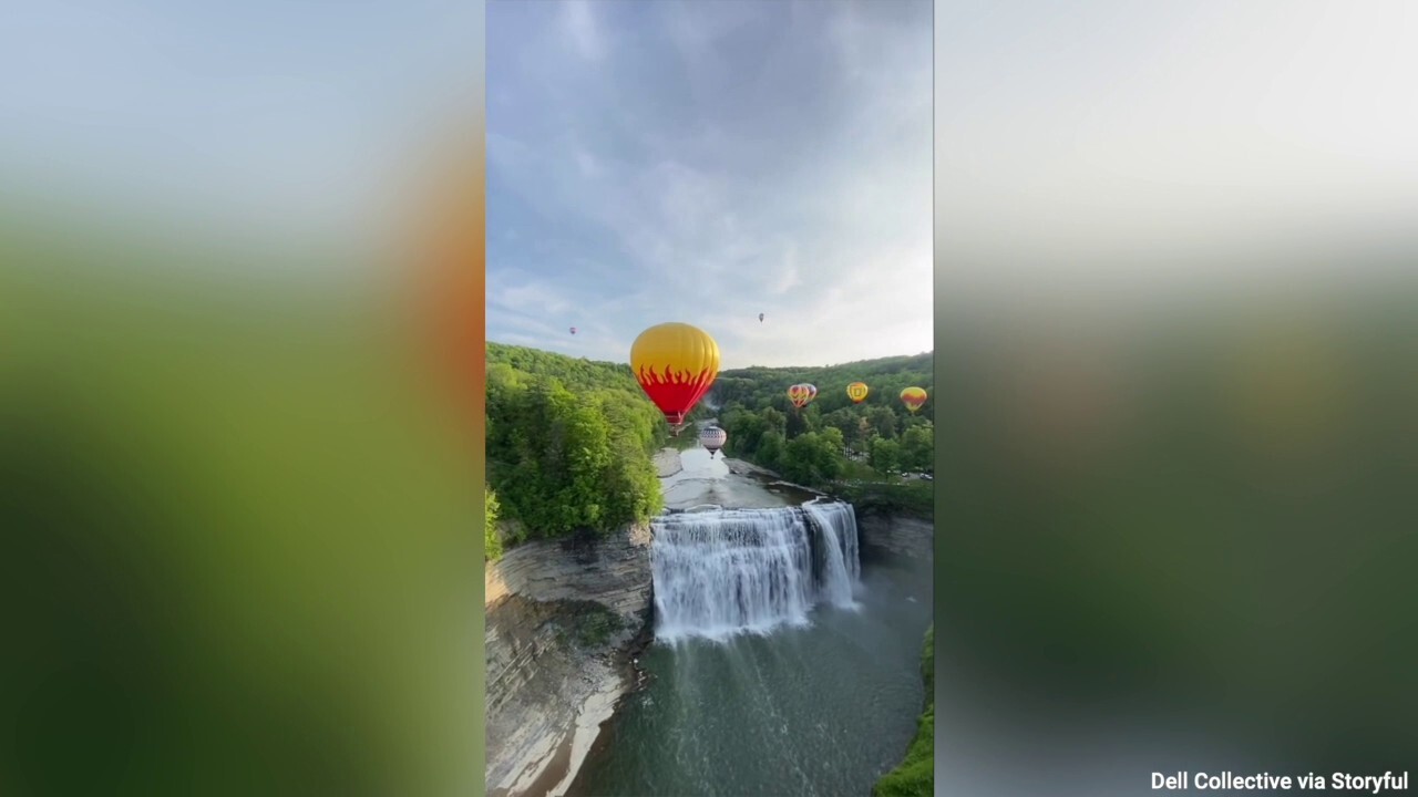 Hot air balloons soar in Upstate New York in a Memorial Day tribute to America's heroes