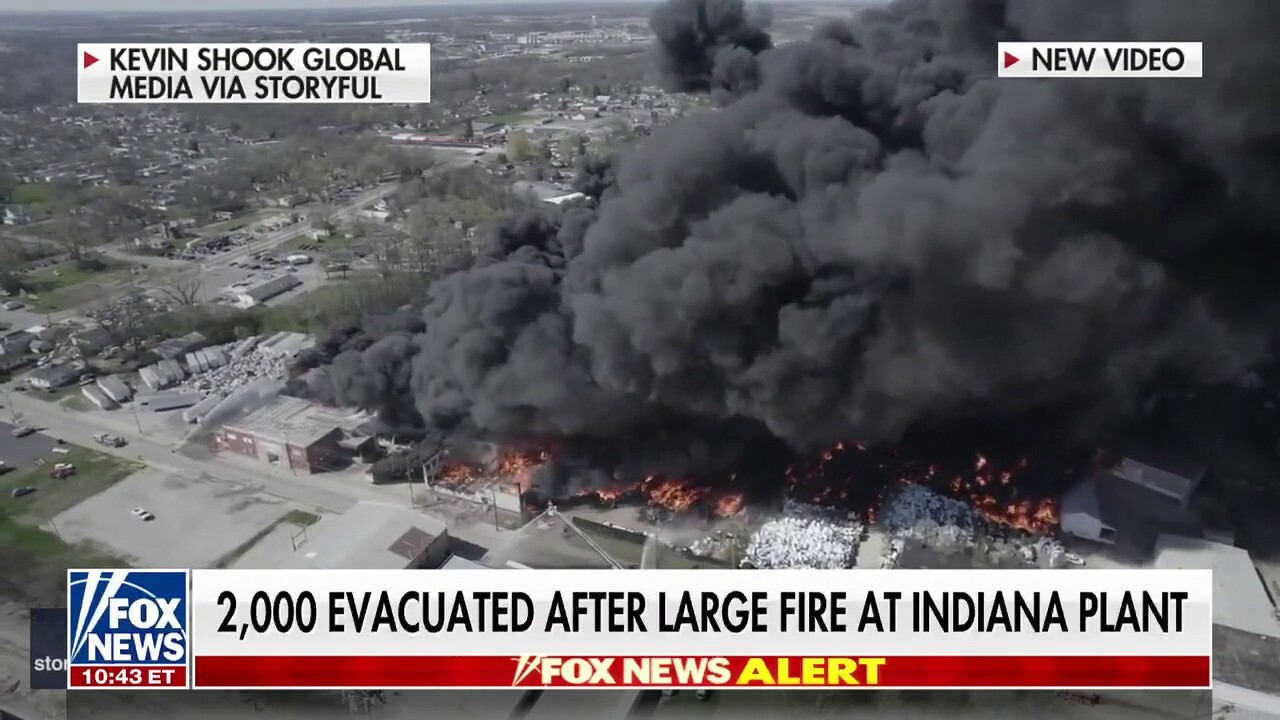 Thousands evacuated in Indiana after fire ignites at recycling plant