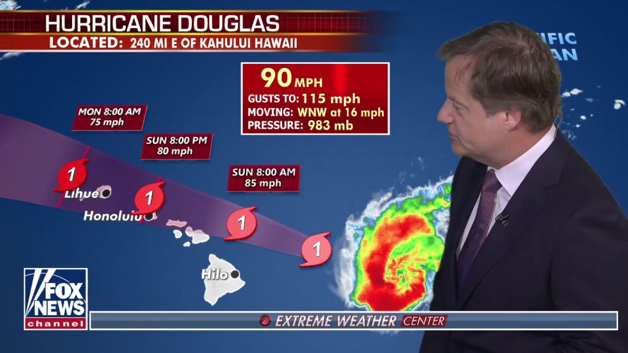 Hurricane Douglas inches closer to Hawaii coastline