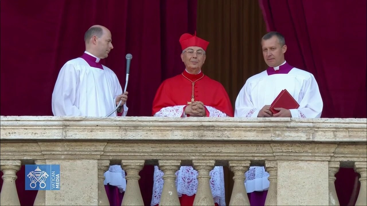 Cardinal Mamberti announces election of Cardinal Robert Francis Prevost as Pope Leo XIV