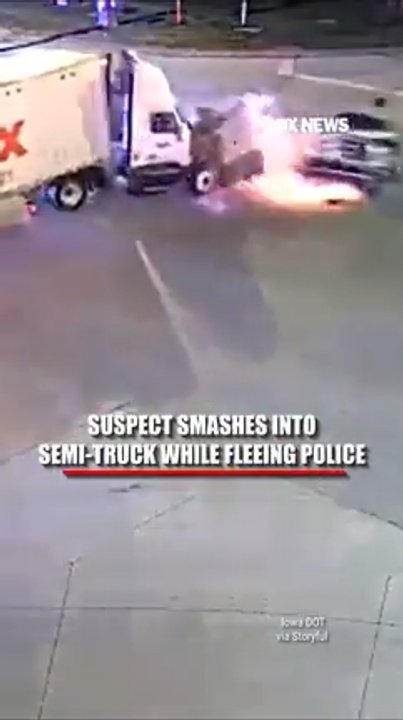 Suspect smashes into semi-truck during police chase