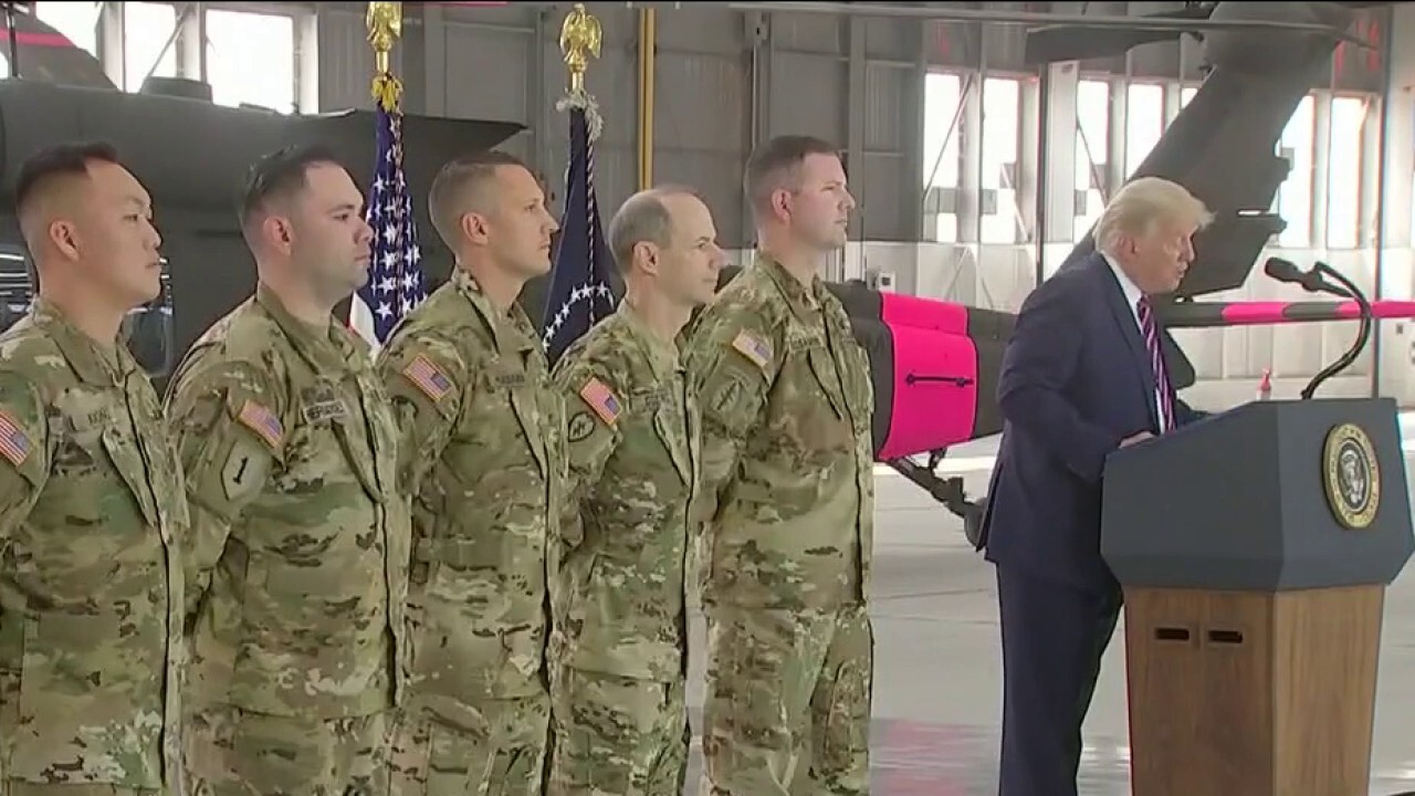 President Trump honors National Guard members battling wildfires in California