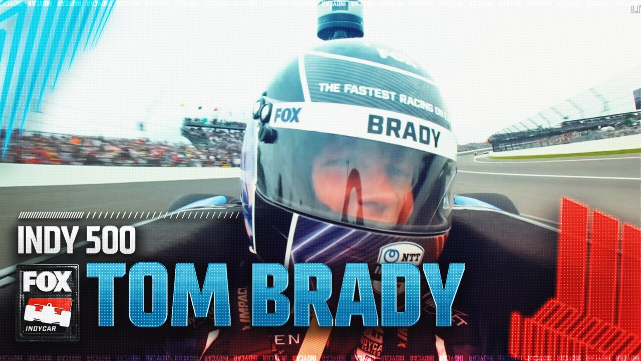 Tom Brady gets a ride from Jimmie Johnson at Indy 500  | INDYCAR on FOX