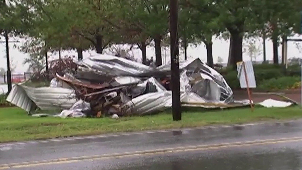 Hurricane Delta slams Louisiana as a Category 2 storm causing flooding and damaging buildings