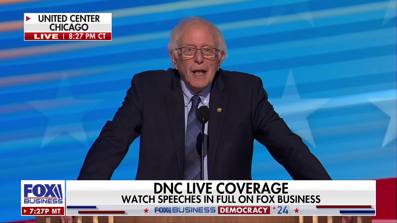 Sen. Bernie Sanders addresses the DNC