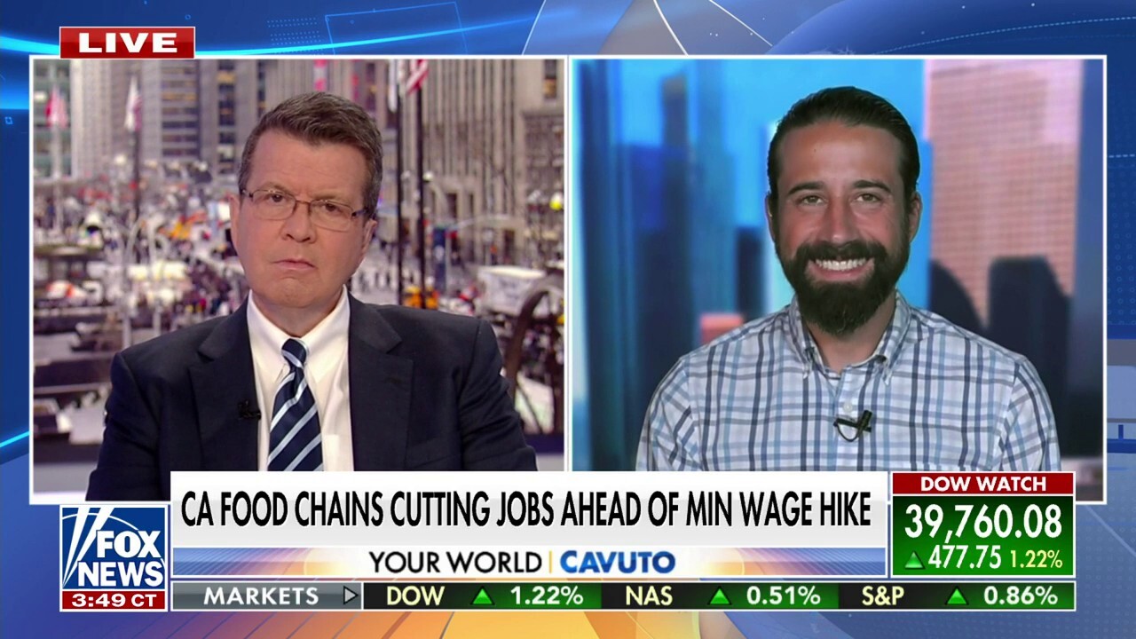 Celebrity chef Andrew Gruel discusses how California food chains are cutting jobs ahead of minimum wage hike on ‘Your World.’