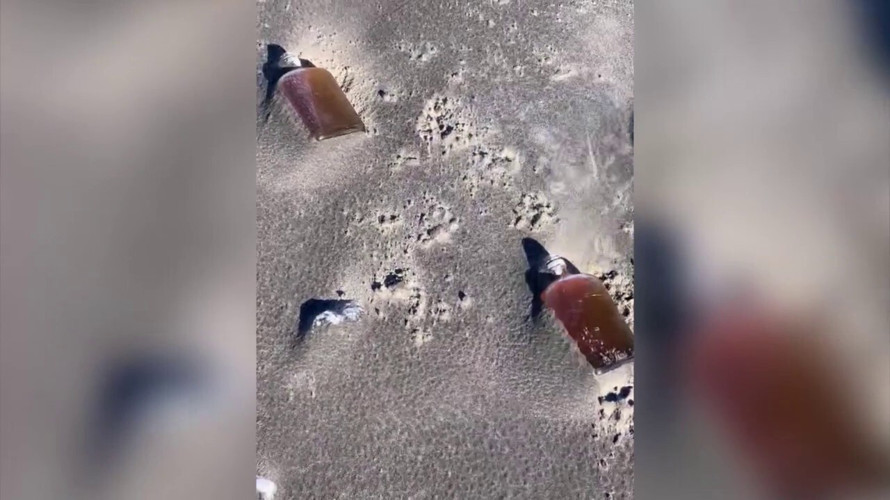 Prohibition-era whiskey bottles found washed ashore on beach