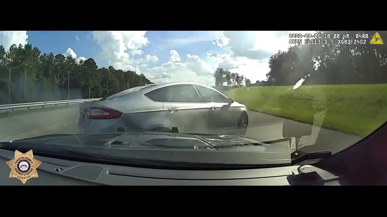 Georgia police wipe out car trying to flee traffic stop 