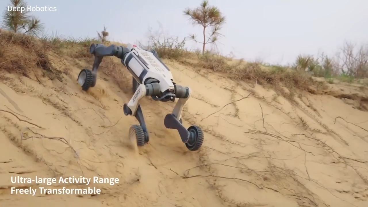 Wheeled rugged robot dog built for extreme industrial missions