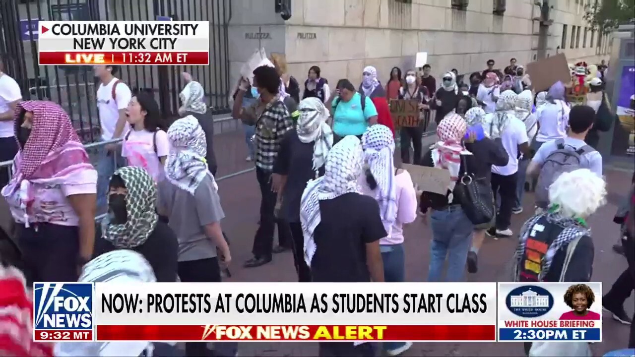 Anti-Israel protesters rage at Columbia University as classes begin