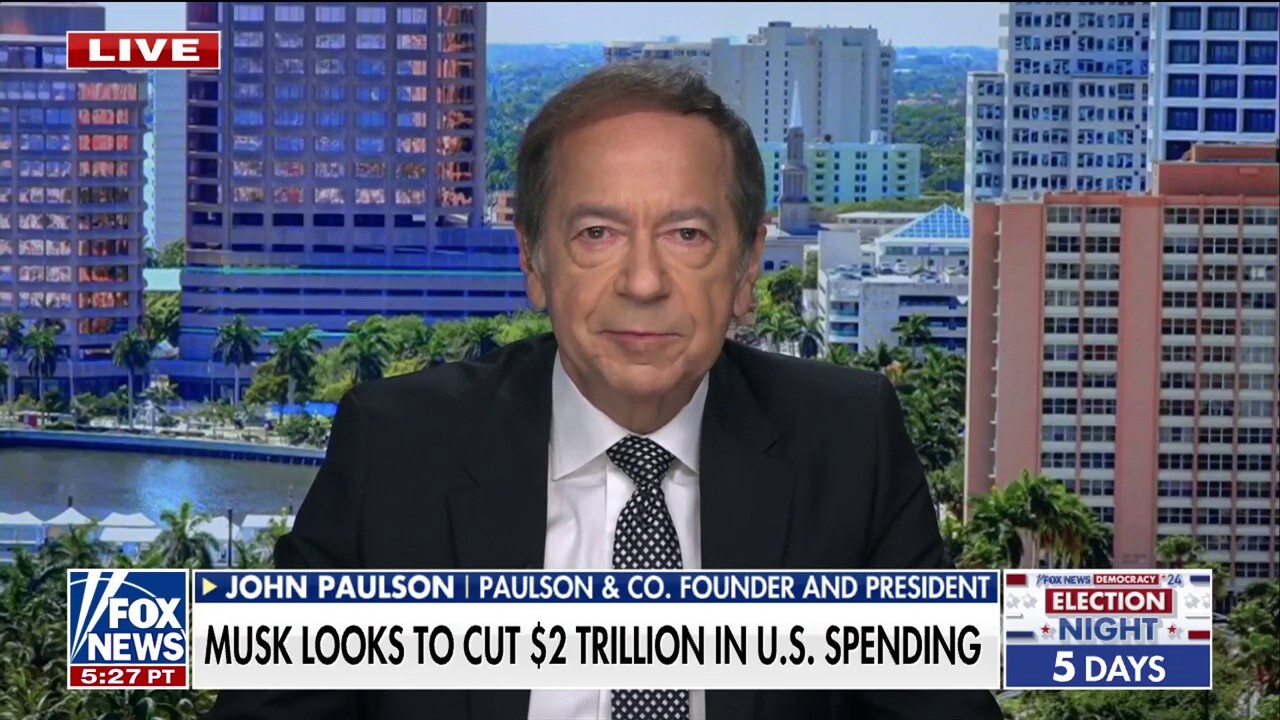 John Paulson, Paulson & Co. co-founder and president, on pledging to work with Elon Musk to slash spending if tapped to be Trump's treasury secretary and the Wall Street Journal speculating a Harris victory would equal a fourth Obama term.