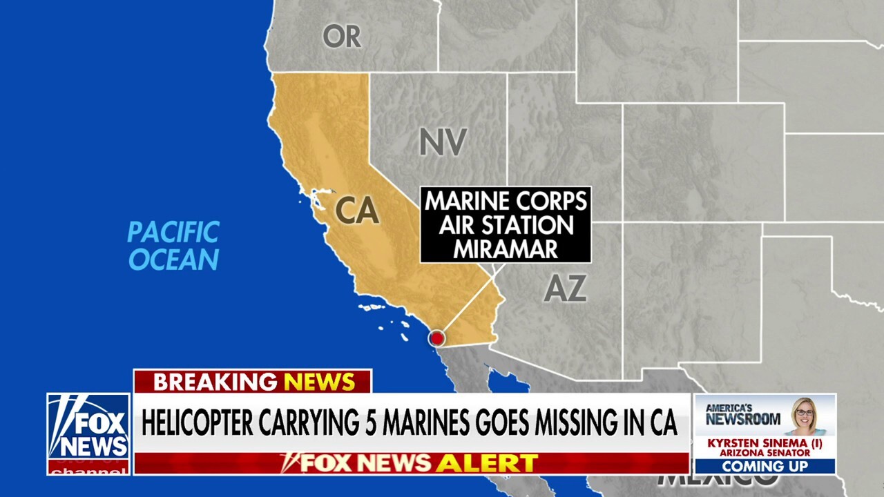 Helicopter carrying Marines missing in California