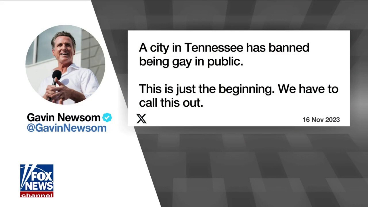 Newsom roasted for falsely claiming you can't be gay in Tennessee city