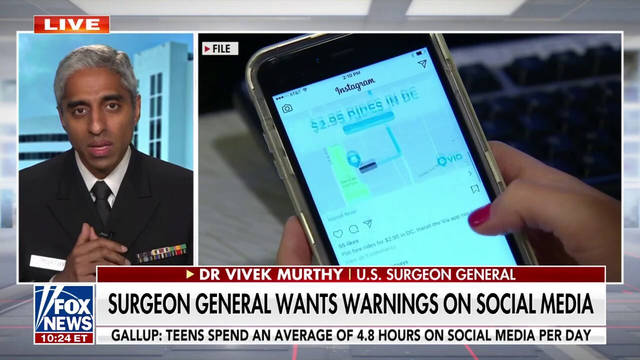 Surgeon general calls for warning labels on social media as kids face mental health threats