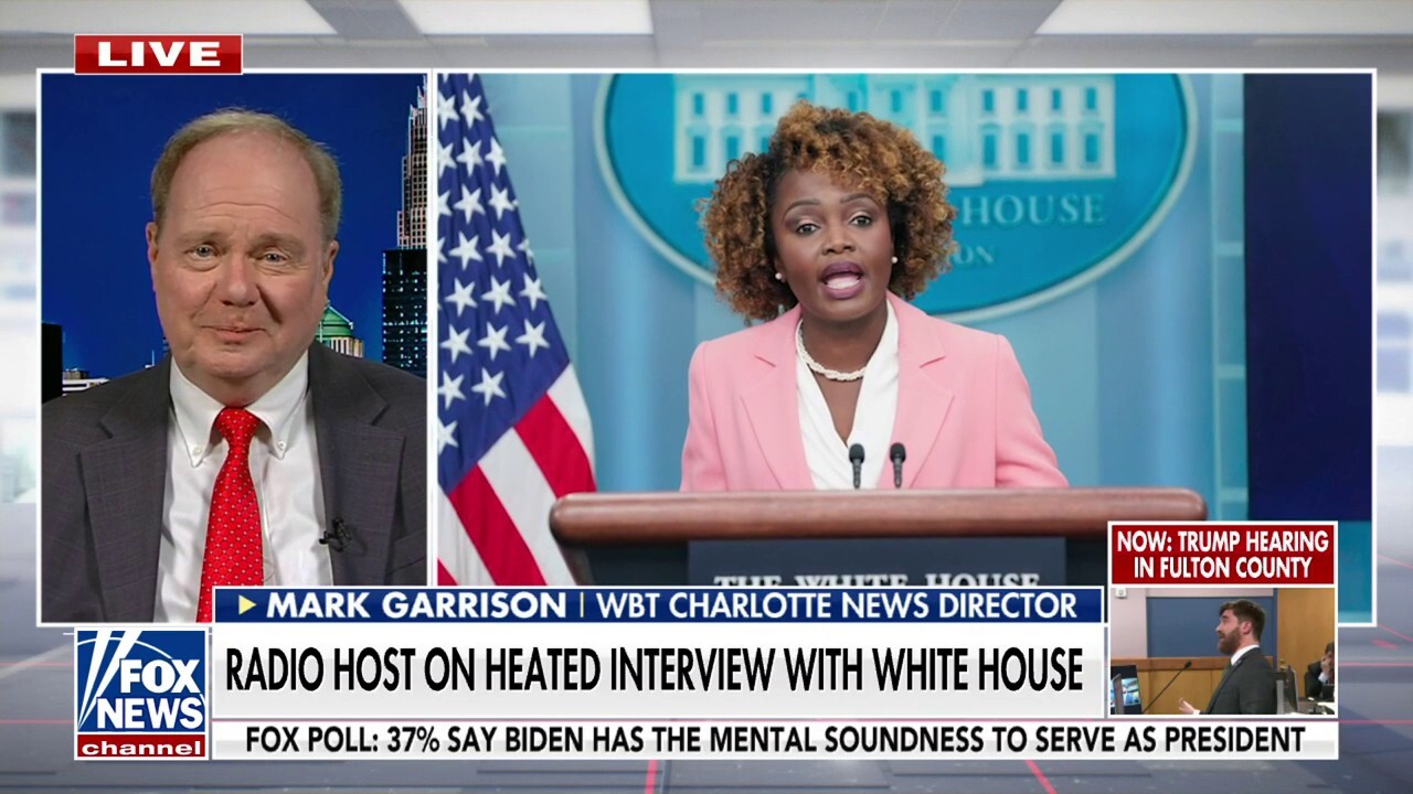 WBT Charlotte News Director Mark Garrison joins 'America's Newsroom' to break down his conversation with White House press secretary Karine Jean-Pierre, saying there's 'no question' she hung up on him despite the White House's denial. 