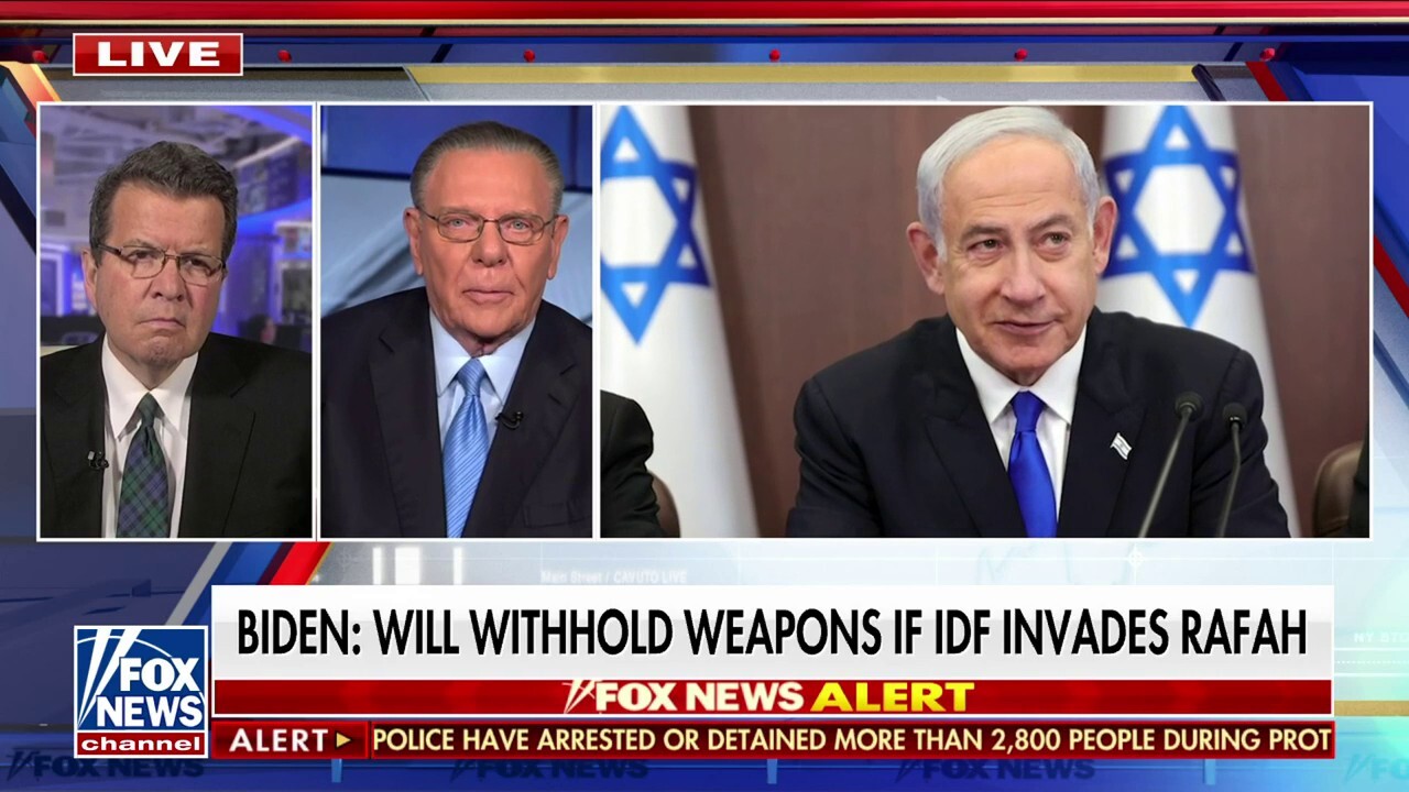 U.S. four-star General (Ret.) Jack Keane reacts to the latest from the war in Israel and President Biden’s statements that the U.S. will withhold weapons if the Israeli military invades Rafah.