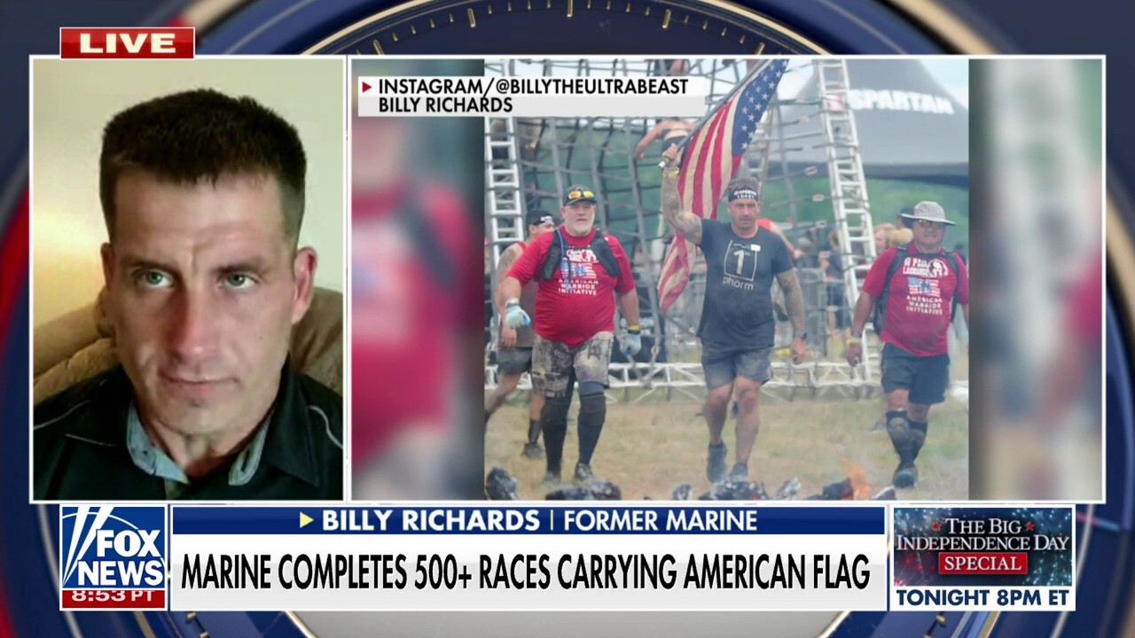 Marine veteran completes more than 500 races carrying American flag