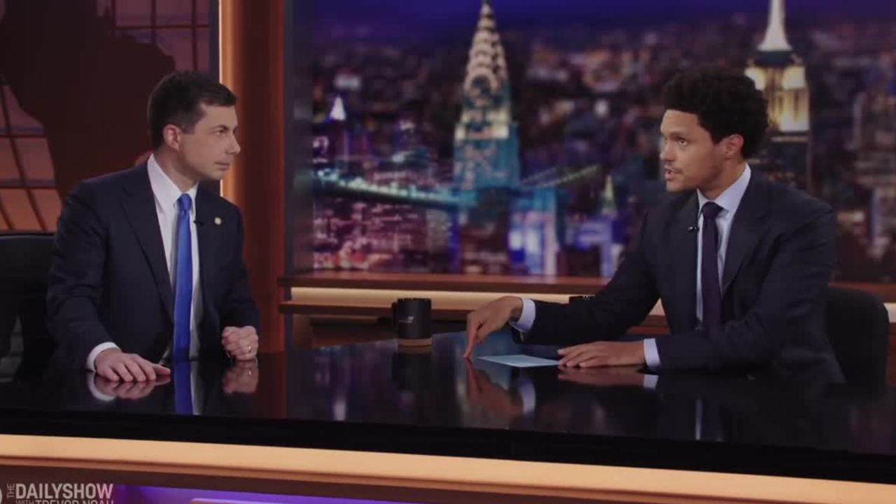 Trevor Noah mocks Joe Biden during late night interview with Pete Buttigieg