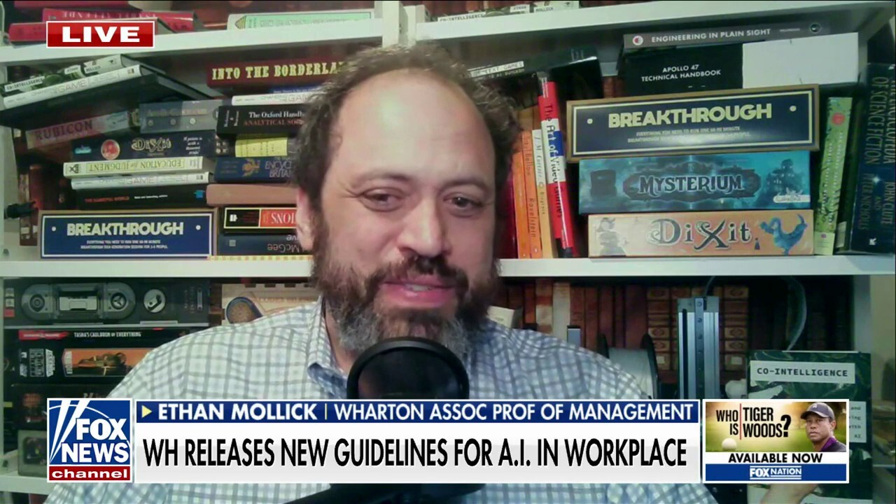 UPenn Wharton School Associate Professor Ethan Mollick weighs in on the Biden White House's new guidelines for artificial intelligence in the workplace on 'Fox News Live.'