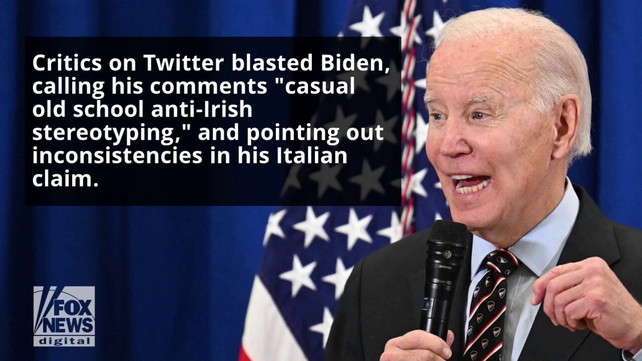 Biden roasted for busting out ‘old school, anti-Irish’ slur, claiming he’s Italian: ‘He needs help’