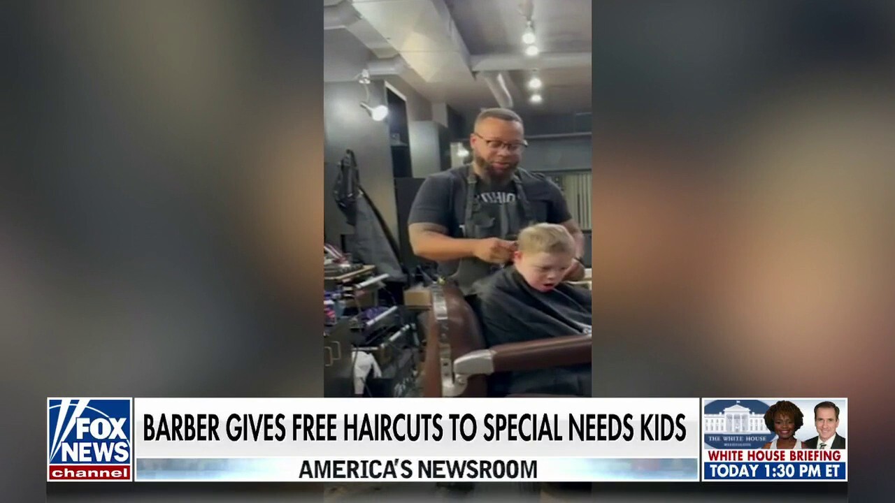 Cincinnati barber gifts special needs children haircuts