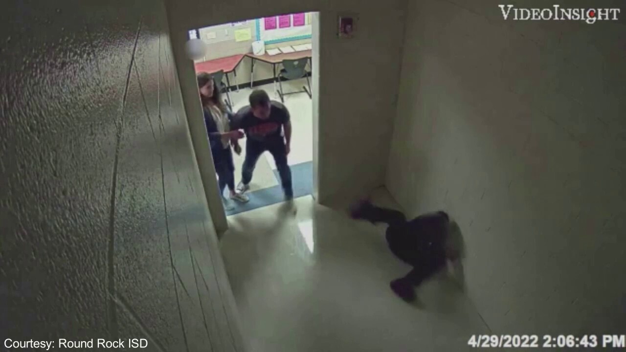 Surveillance video appears to show Texas teacher throwing 14-year-old boy into wall