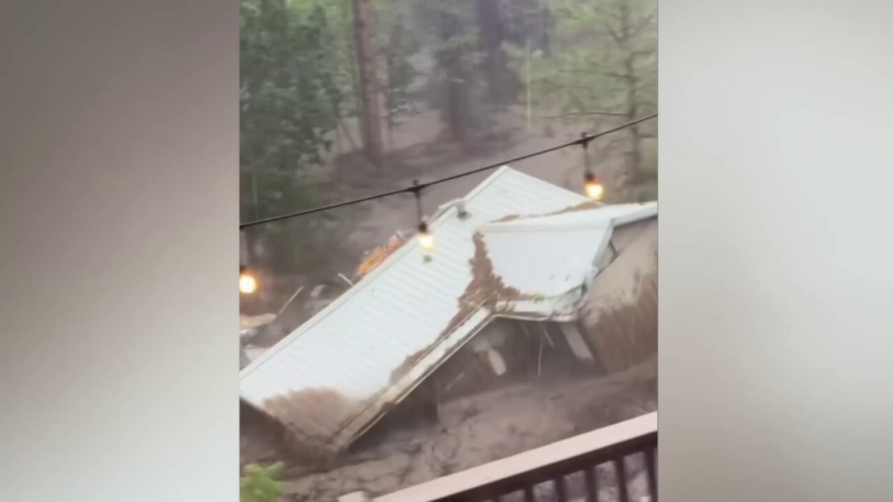 Ruidoso, New Mexico house swept away by floodwaters