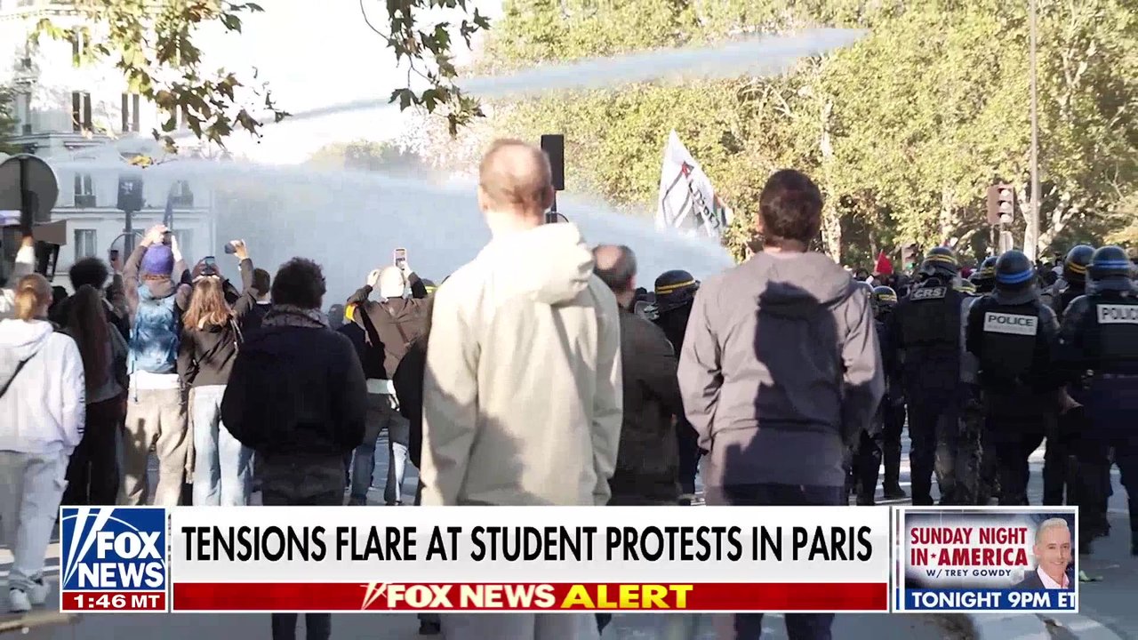 Paris student protests turn violent as clashes with police erupt over school system