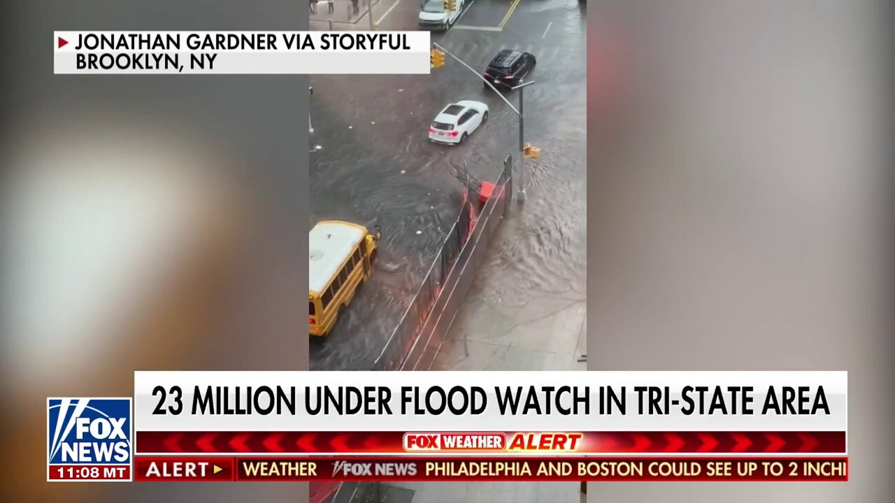 Brooklyn commuters horrified as city bus begins to fill with floodwater