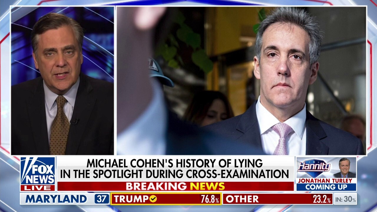 Fox News contributor Jonathan Turley joins ‘Hannity’ to discuss former Trump lawyer Michael Cohen’s history of lying and the lack of evidence that any crime was committed in the case.