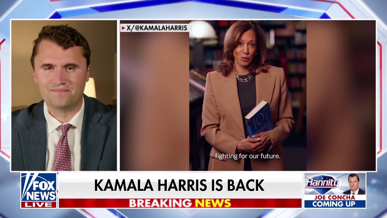 Charlie Kirk believes that Kamala Harris is not done with politics yet