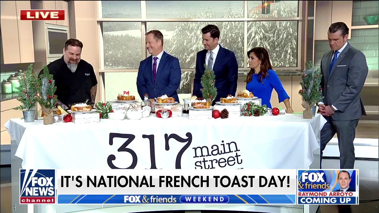 Chef Eric LeVine cooks French toast to celebrate National French Toast Day