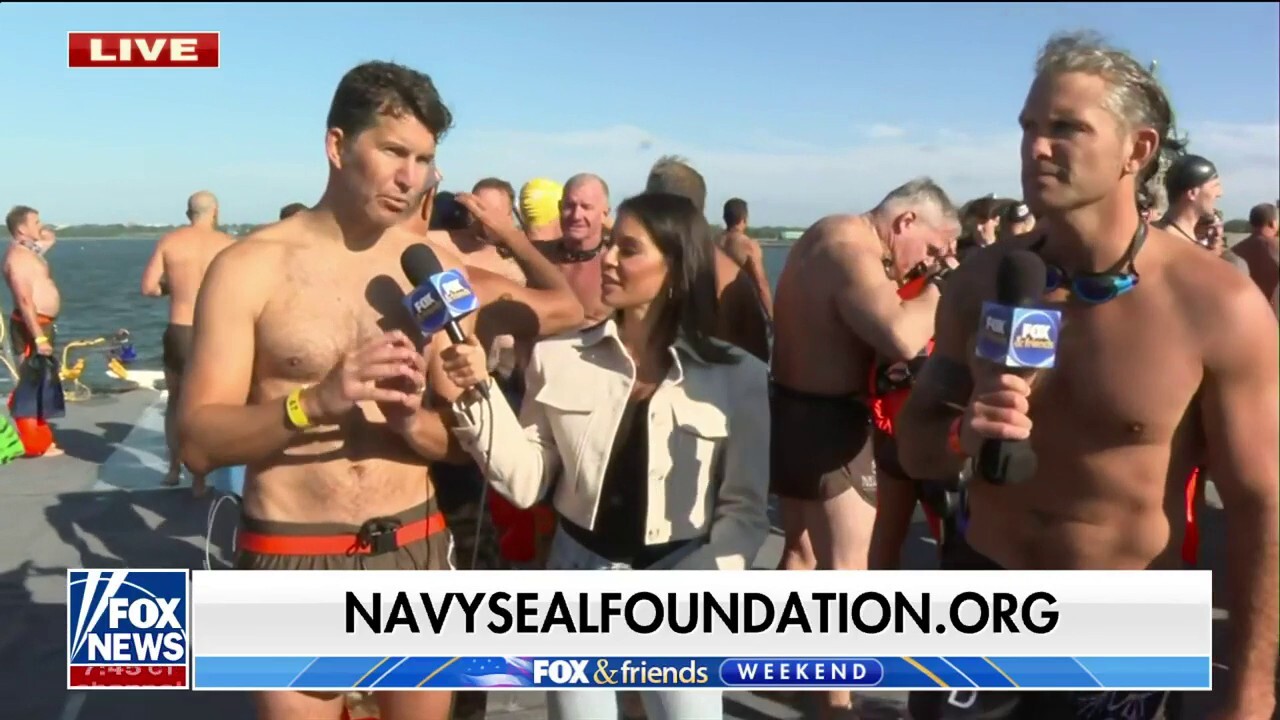 Will Cain and Pete Hegseth participate in the 2023 NYC Navy SEAL Swim ...