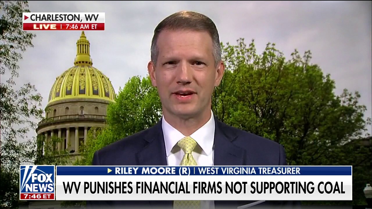 West Virginia Treasurer Riley Moore (R) discusses his state's action to fight financial firms who are refusing to back coal companies
