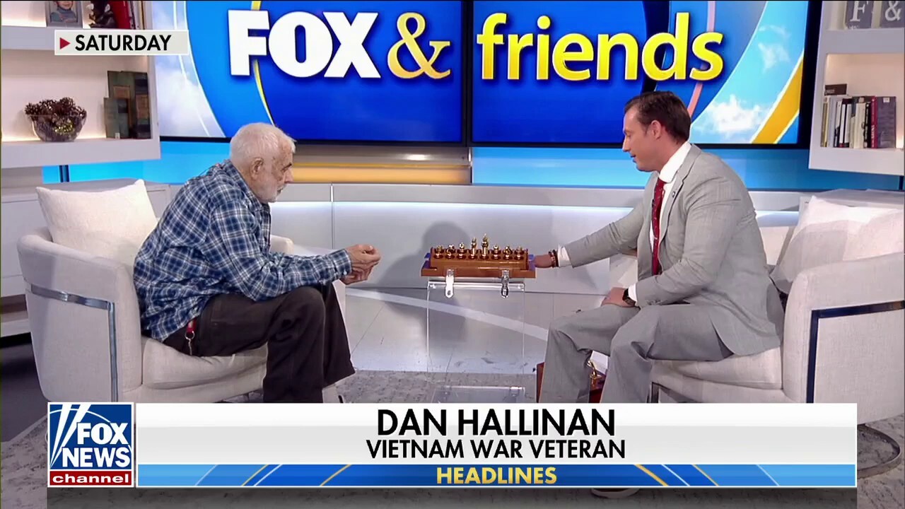 Vietnam vet gifts Joey Jones a custom built chess set