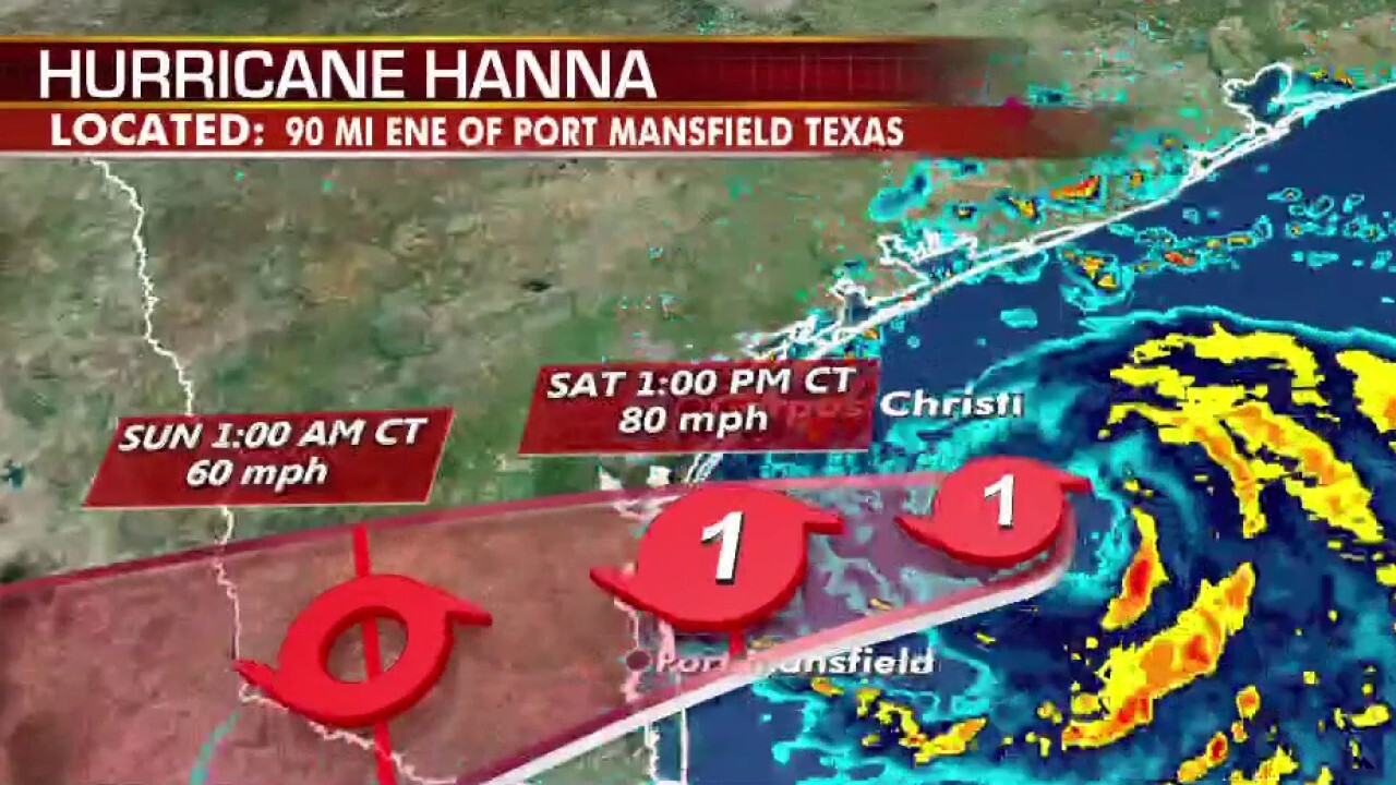 Tropical Storm Hanna upgraded to hurricane as it moves toward Texas