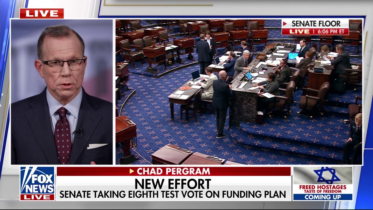 Senate holding eighth test vote on funding plan as shutdown continues