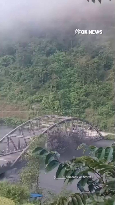 Raging floodwaters sweep away bridge in Nepal