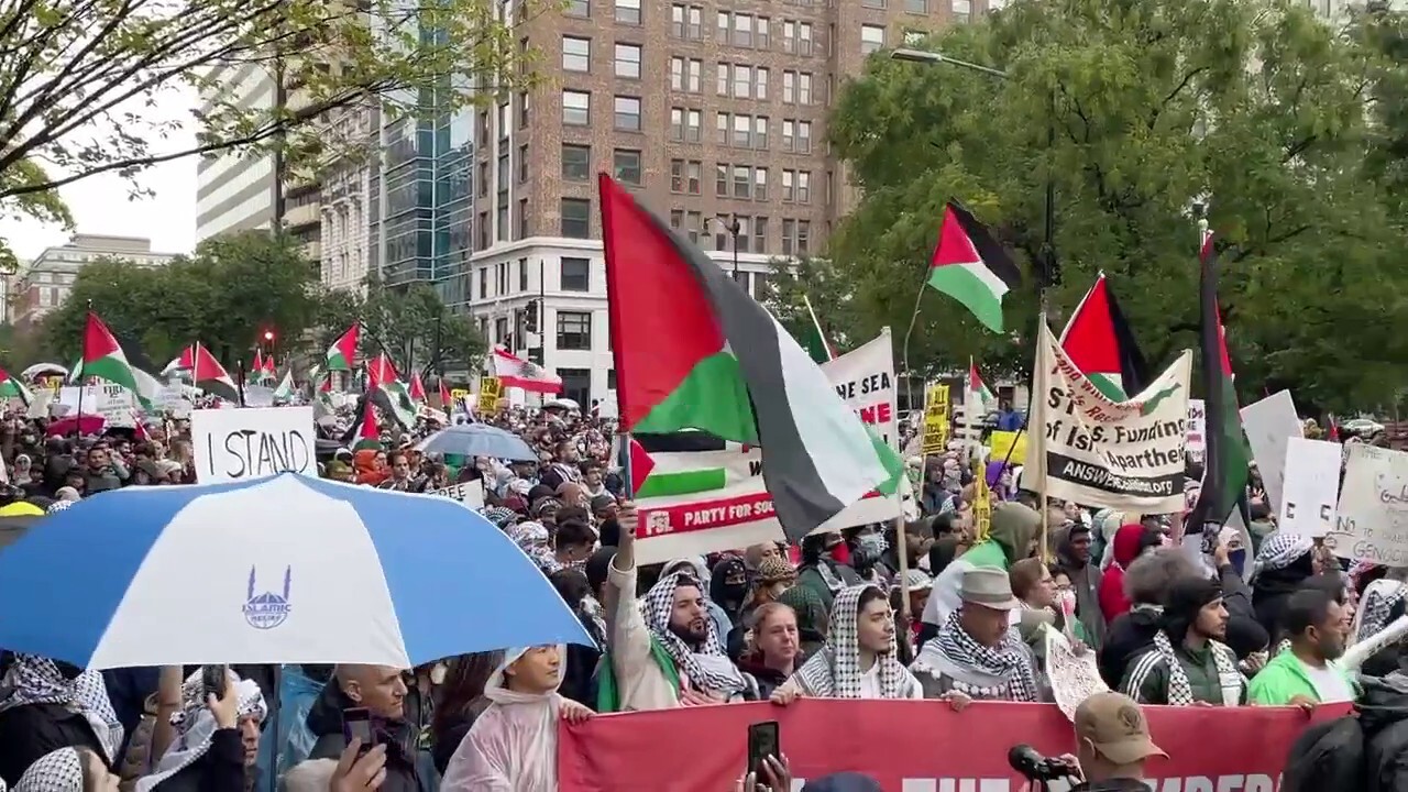 Pro-Palestinian protesters move through Washington, D.C. | Fox News Video