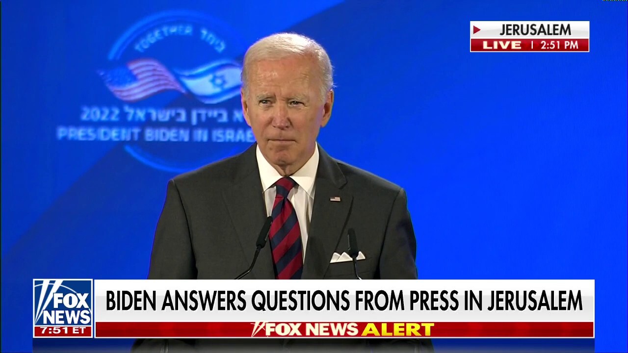 President Biden says he was 'given a list' of reporters to call on, during news conference in Jerusalem