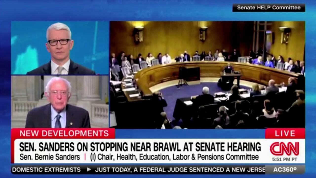 Bernie Sanders calls it 'pathetic' there was almost a fight at hearing, chastises media for covering