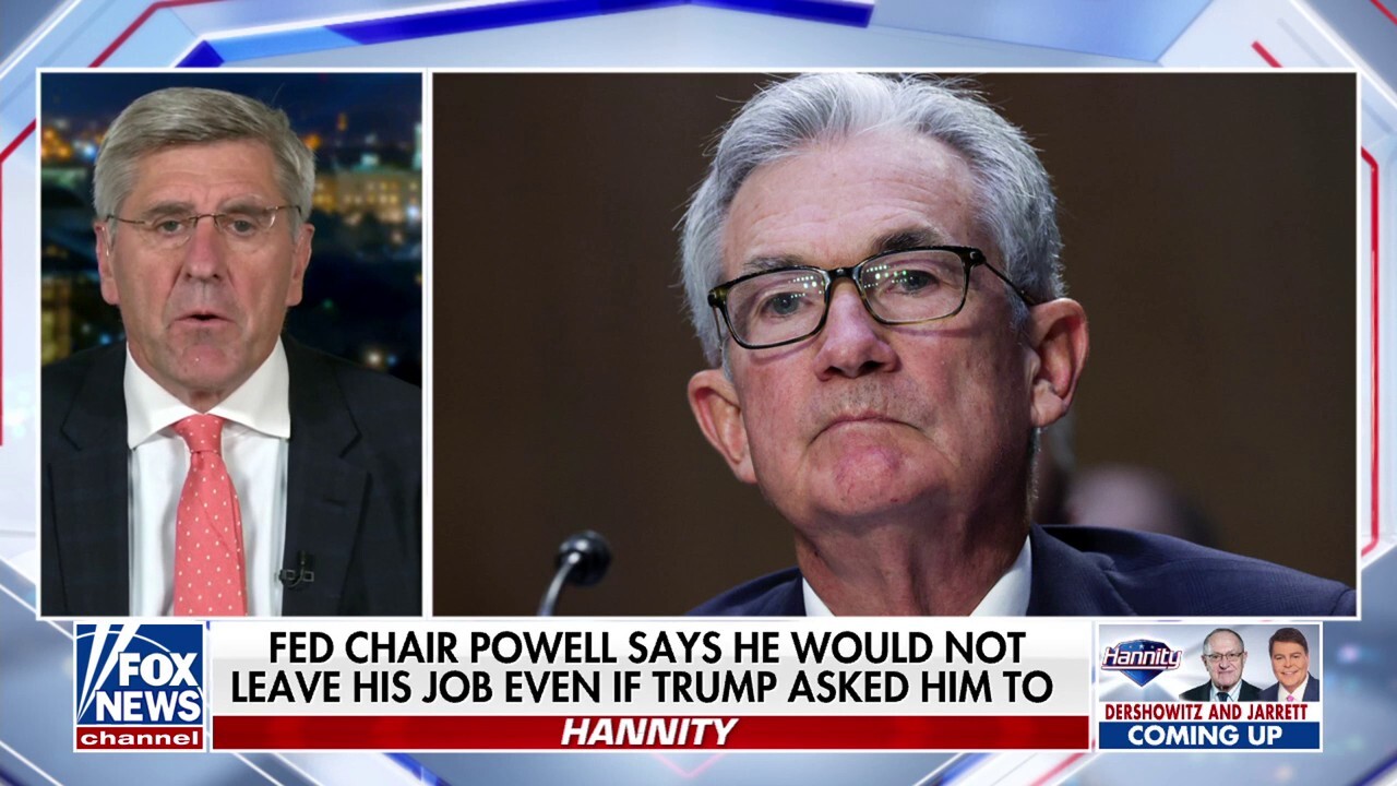 Economist Steve Moore and FOX Business anchor David Asman discuss inflation and react to Federal Reserve chair Jerome Powell saying he would not step down if President-elect Trump asked him to on 'Hannity.'