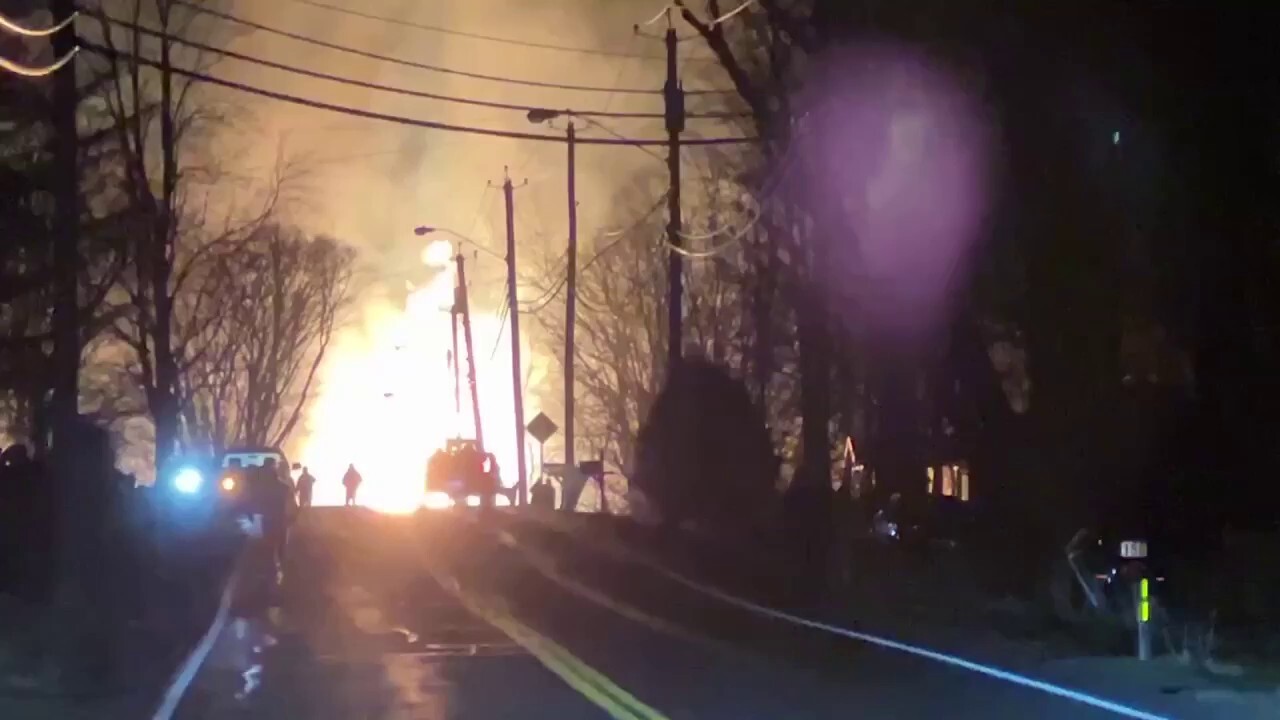Tractor-trailer slams into New York bridge, sparking massive fire