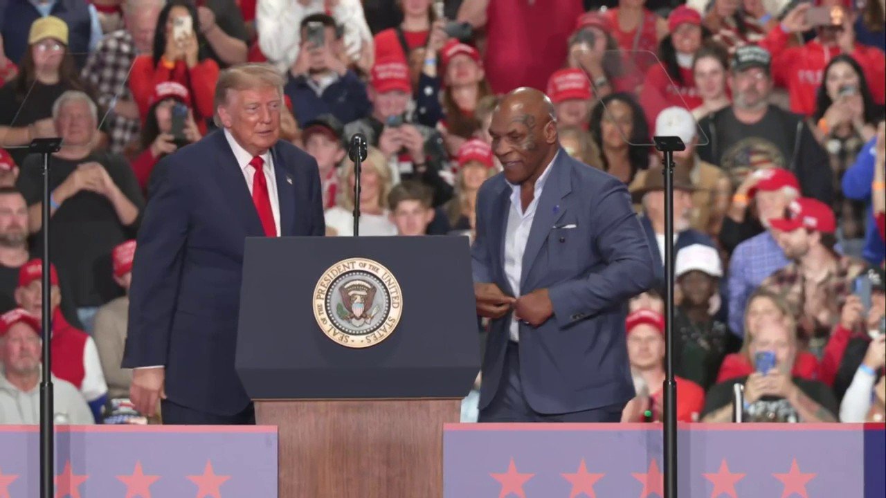 Trump invites Mike Tyson onstage at New York rally
