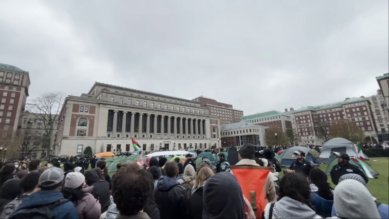 Anti-Israel protesters set up encampment on Columbia University campus