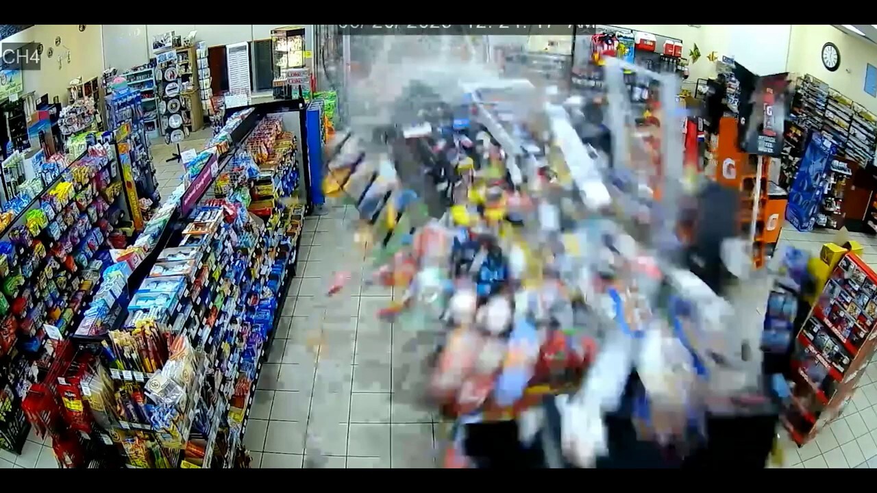 Florida man crashes into gas station convenience store at high speed