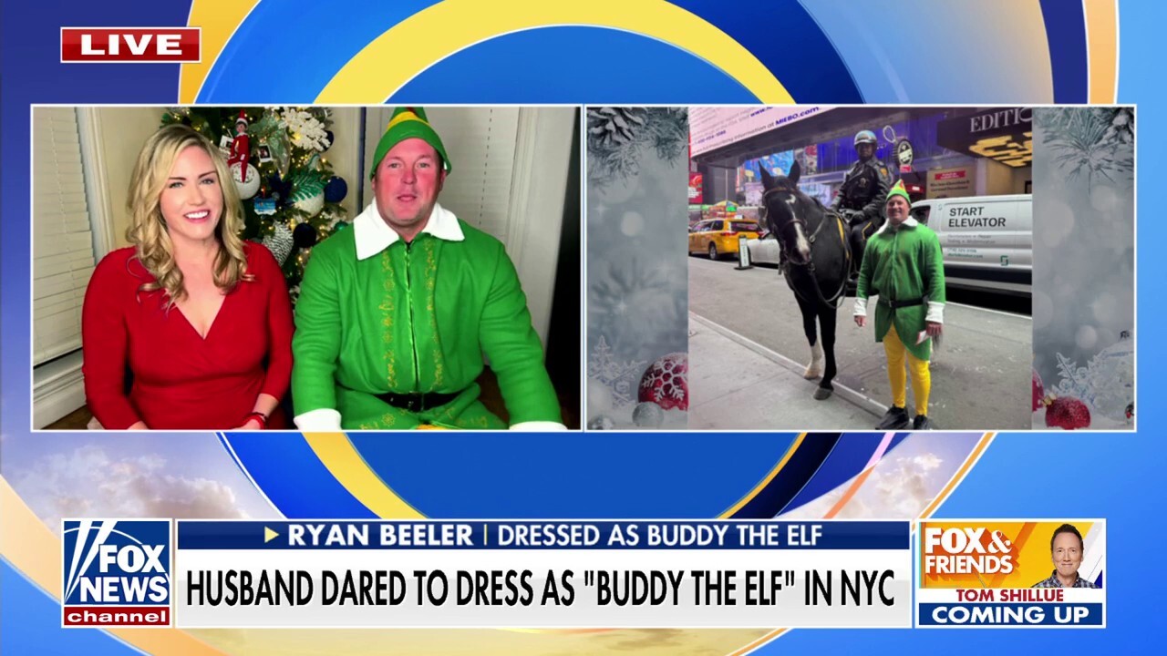 Husband fulfills wife's dare to dress up as 'Buddy the Elf' in Times Square