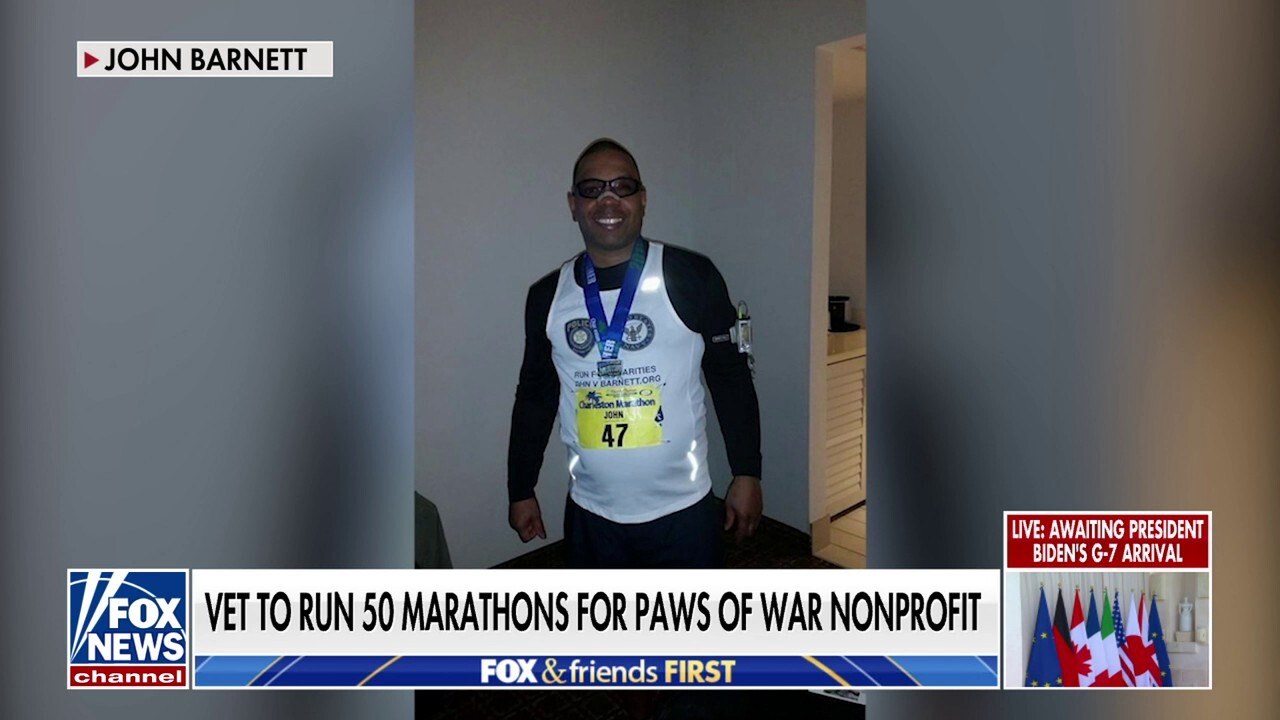 Navy veteran running across America for organization that helps rescue and train service dogs