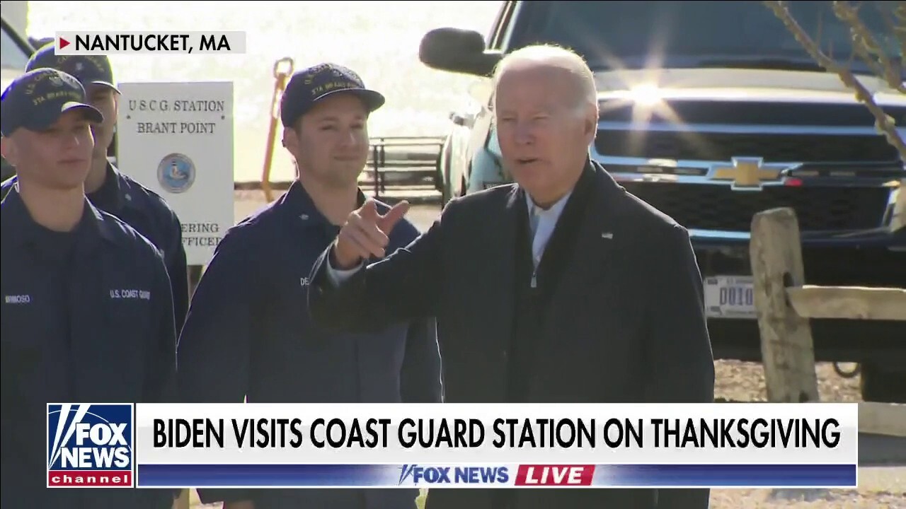 Biden visits USCG station on Thanksgiving